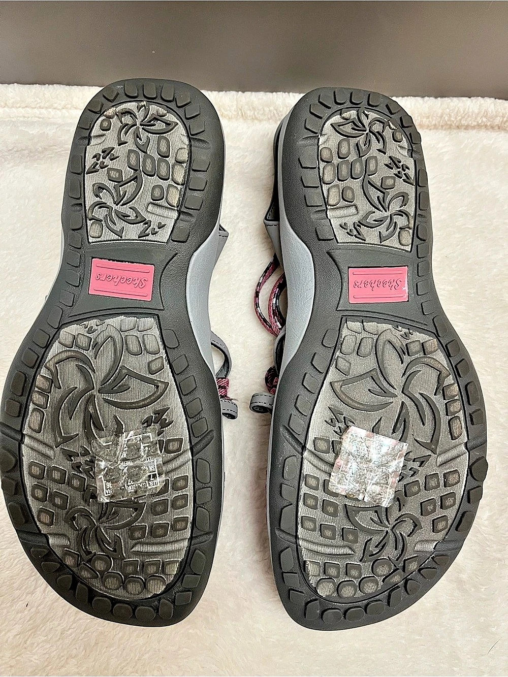 Skechers Reggae Strappy Sandals Gray & Pink Size 7 - Picture 9 of 12
